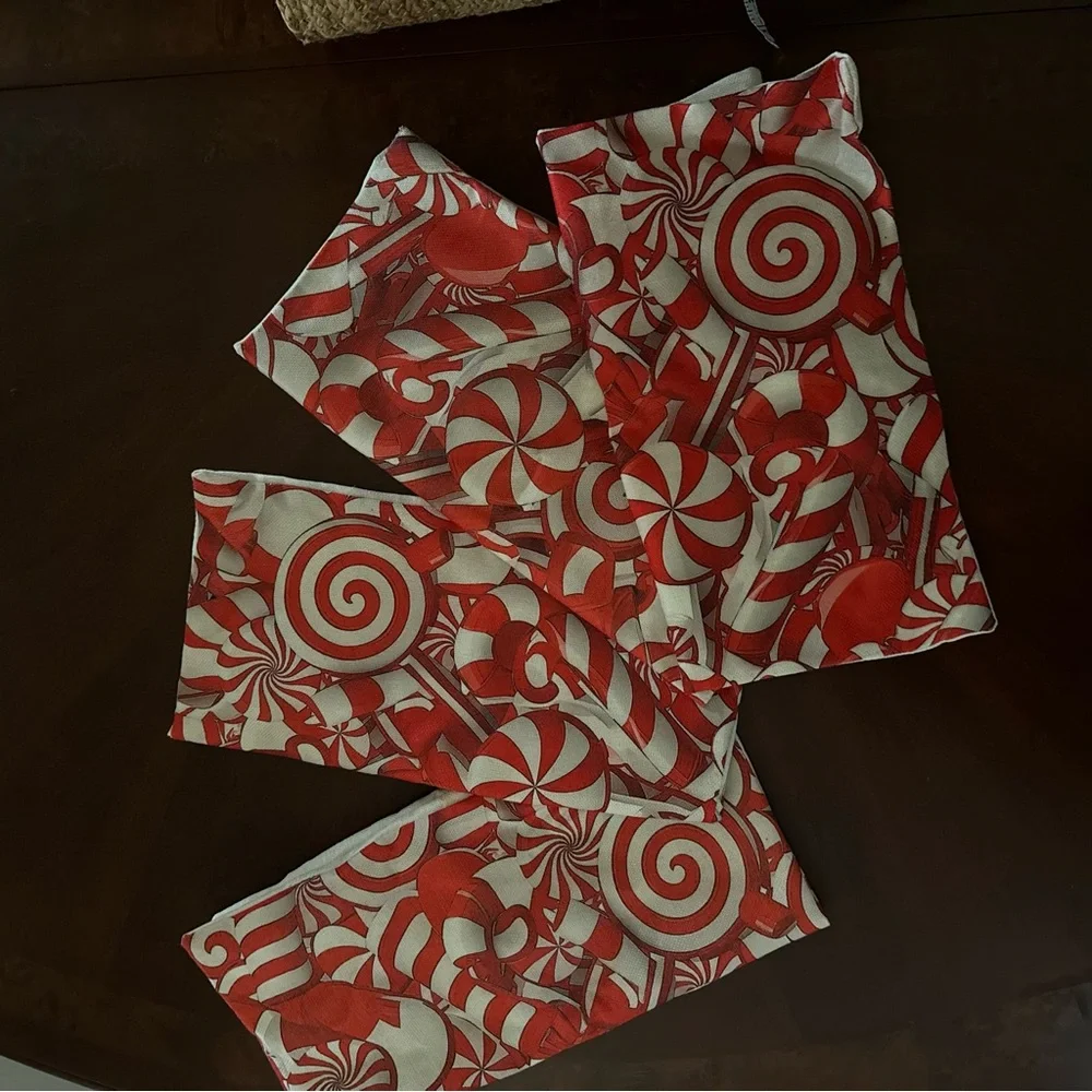 4pcs/Set Christmas Candy Cane Pillow Cover,